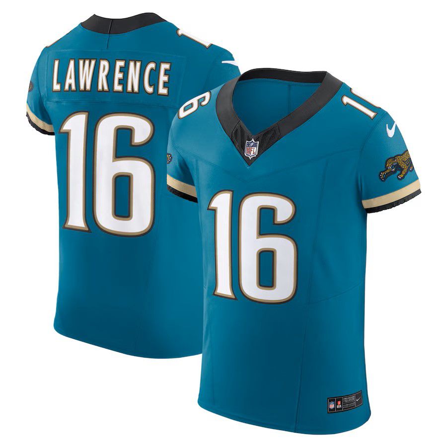 Men Jacksonville Jaguars #16 Trevor Lawrence Green Nike Throwback Vapor F.U.S.E. Elite NFL Jersey